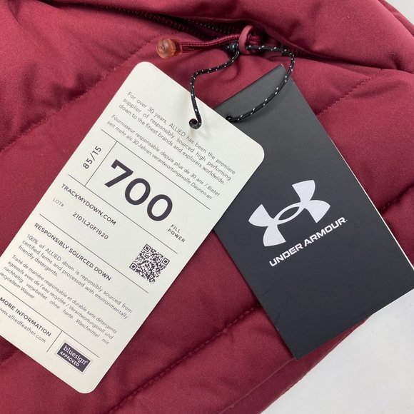 Under Armour Stretch 700 Down Jacket Women's Small 1355833 Burgundy Sample - Picture 6 of 8